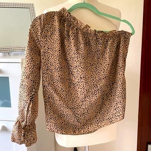 Animal print one shoulder Top